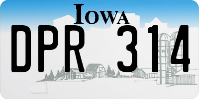 IA license plate DPR314