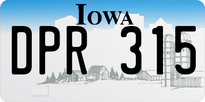 IA license plate DPR315