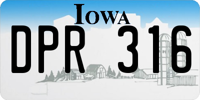 IA license plate DPR316