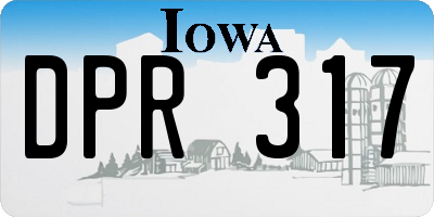 IA license plate DPR317