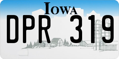 IA license plate DPR319