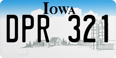 IA license plate DPR321