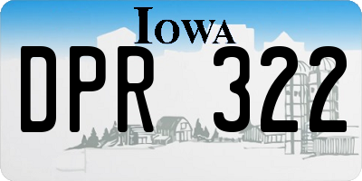 IA license plate DPR322