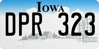 IA license plate DPR323