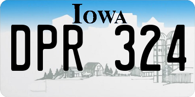 IA license plate DPR324
