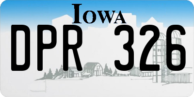 IA license plate DPR326