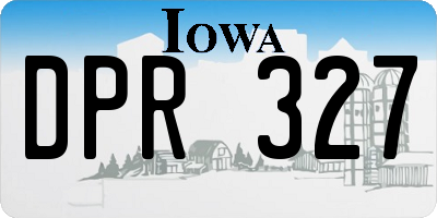 IA license plate DPR327