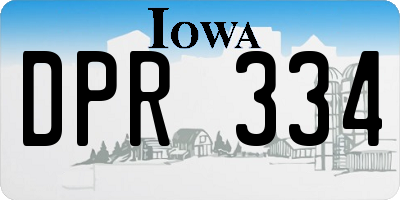 IA license plate DPR334