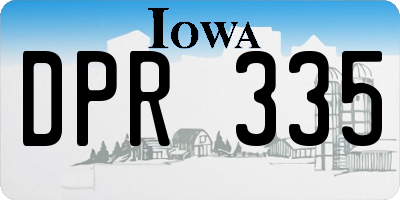 IA license plate DPR335