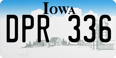IA license plate DPR336