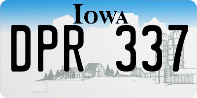 IA license plate DPR337