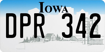 IA license plate DPR342