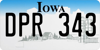 IA license plate DPR343