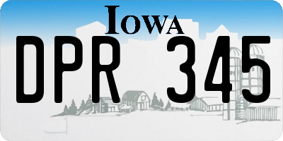 IA license plate DPR345