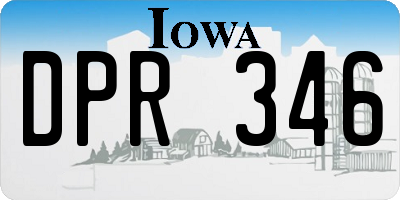 IA license plate DPR346