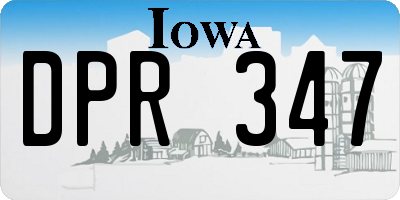 IA license plate DPR347