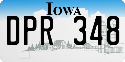 IA license plate DPR348