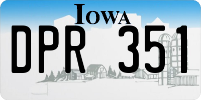 IA license plate DPR351