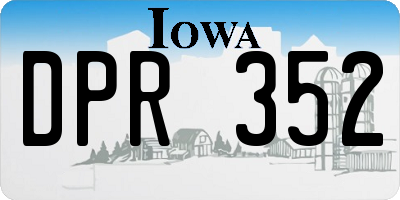 IA license plate DPR352