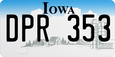IA license plate DPR353