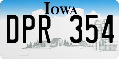 IA license plate DPR354