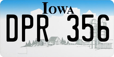 IA license plate DPR356