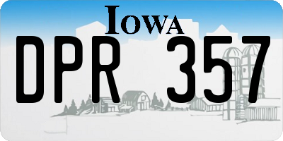 IA license plate DPR357