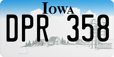 IA license plate DPR358