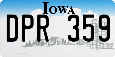 IA license plate DPR359