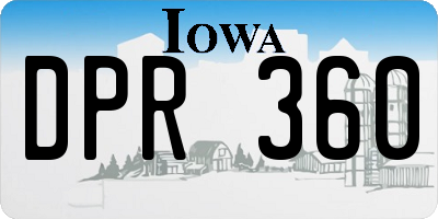 IA license plate DPR360