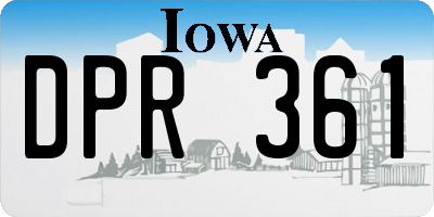 IA license plate DPR361