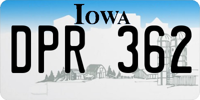 IA license plate DPR362