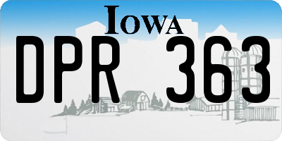 IA license plate DPR363