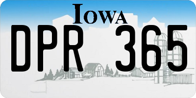IA license plate DPR365