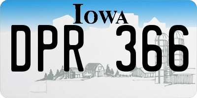 IA license plate DPR366