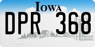 IA license plate DPR368