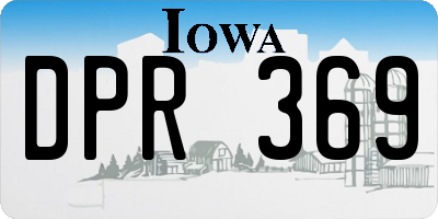 IA license plate DPR369