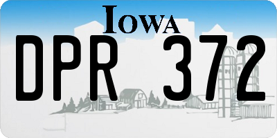 IA license plate DPR372