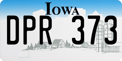 IA license plate DPR373