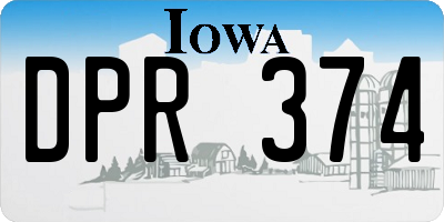 IA license plate DPR374