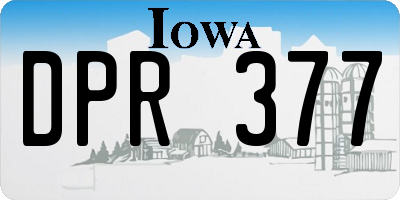 IA license plate DPR377