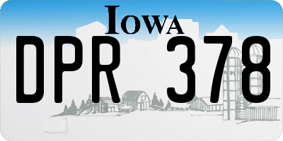 IA license plate DPR378