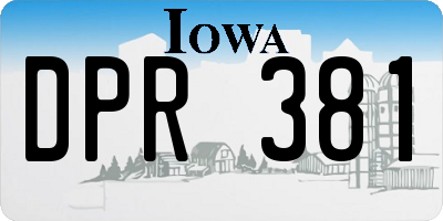 IA license plate DPR381