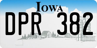 IA license plate DPR382