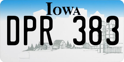 IA license plate DPR383