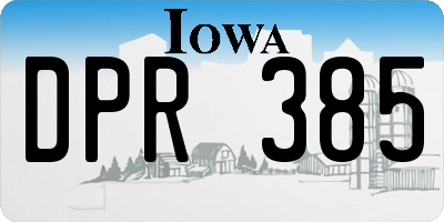 IA license plate DPR385