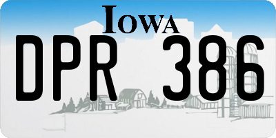 IA license plate DPR386
