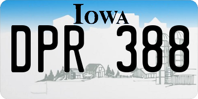 IA license plate DPR388