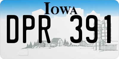 IA license plate DPR391