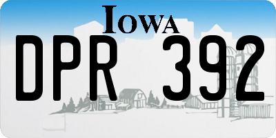 IA license plate DPR392